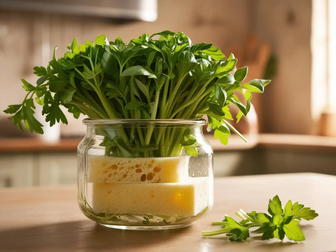 Kitchen Sponge Hack to Keep Herbs Fresh Longer